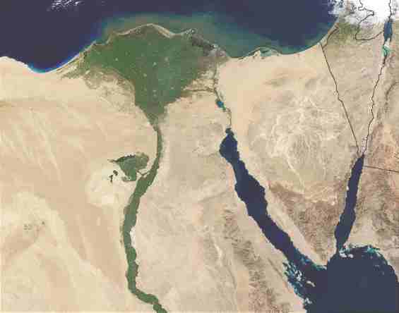  Области Синайской складчатости. Вид из космоса